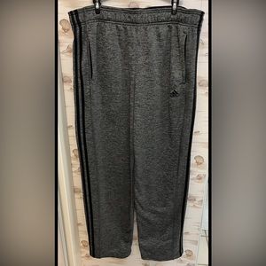 Adidas Grey and Black Sweat Pants (Large)